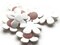 8 27mm White and Pink Daisy Flower Large Plastic Beads